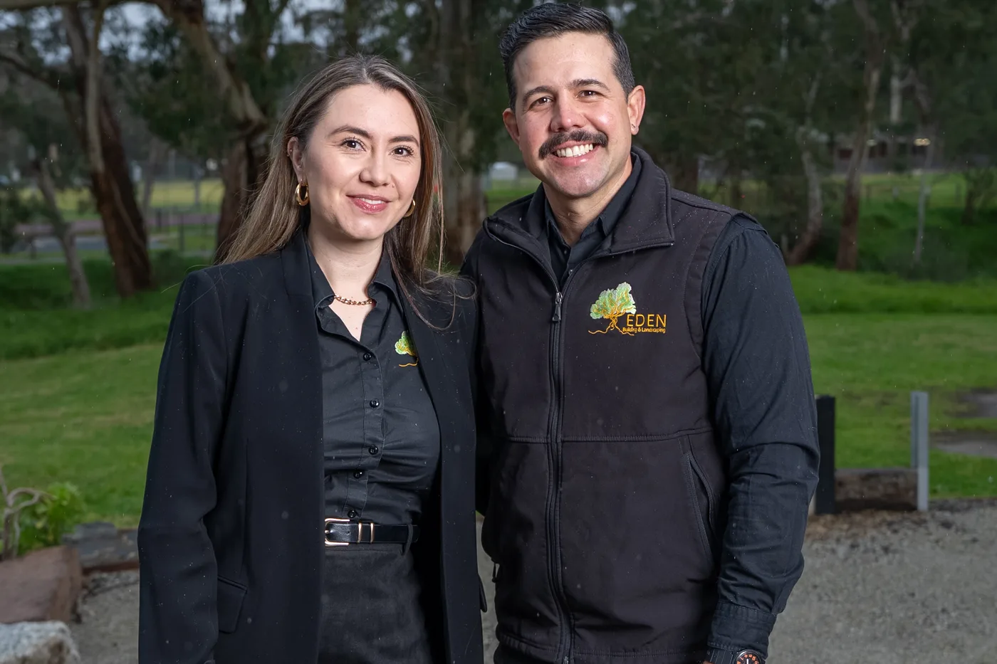 Eduardo (Ed) with his wife Lizbeth at Eden Building & Landscaping